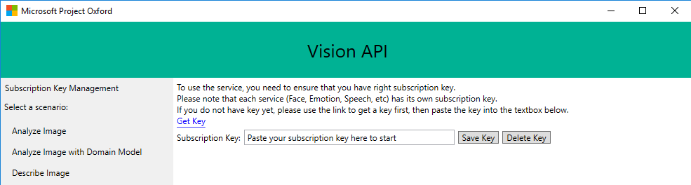 Vision Subscription Key